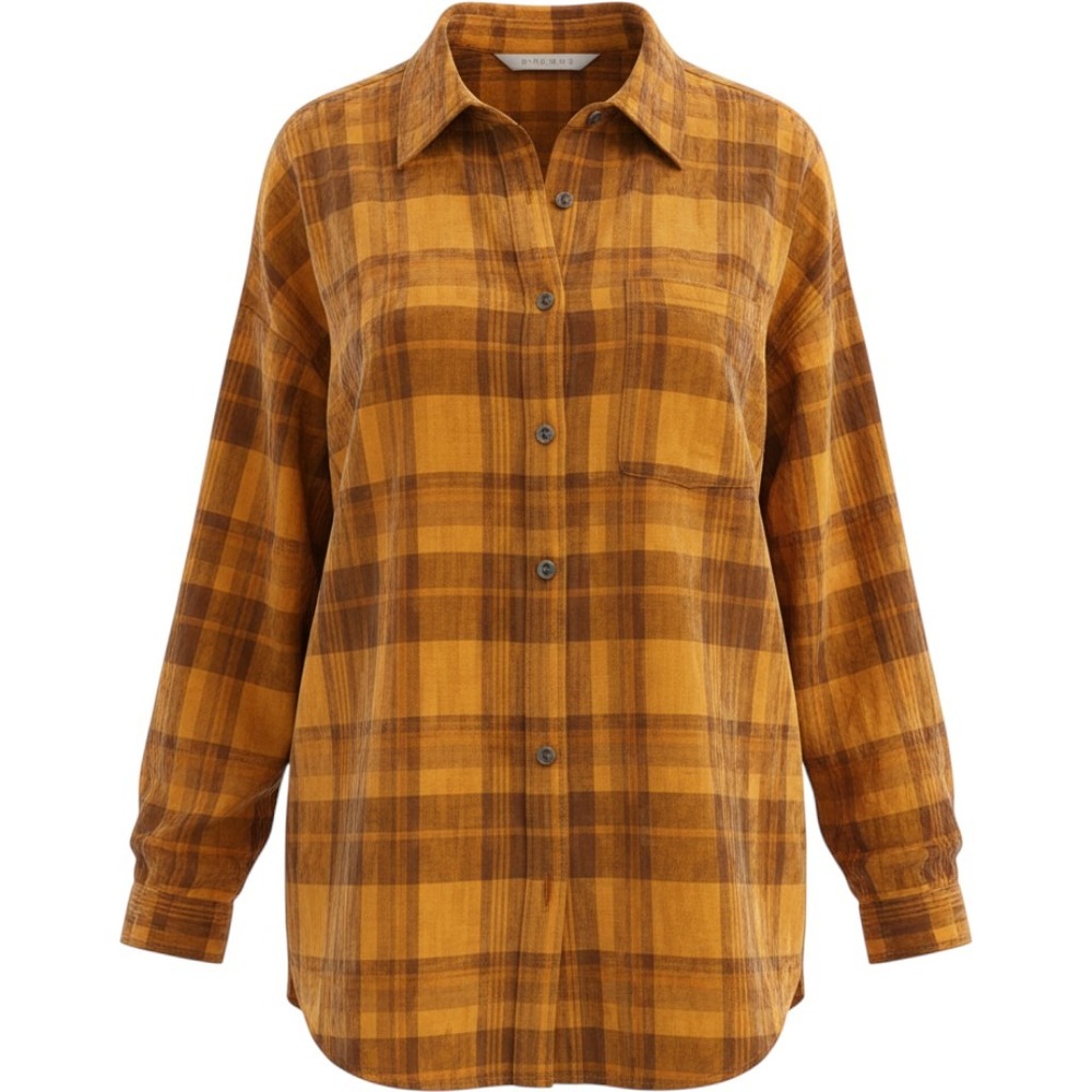 Prana Womens Orange Plaid Organic Cotton Button Down Shirt Size M 6361